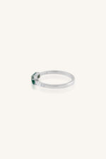 Emerald and Diamond Ring in 92.5 Sterling Silver KLSR-11795 - Image 3