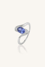 Tanzanite and Diamond Ring in 92.5 Sterling Silver KLSR-11809