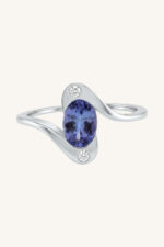 Tanzanite and Diamond Ring in 92.5 Sterling Silver KLSR-11809 - Image 4