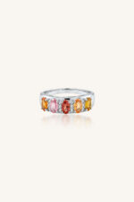 Multi Sapphire and Diamond Ring in 92.5 Sterling Silver KLSR-11817 - Image 2