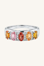 Multi Sapphire and Diamond Ring in 92.5 Sterling Silver KLSR-11817 - Image 4