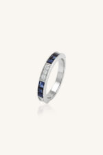 Blue Sapphire and Diamond Ring in 92.5 Sterling Silver KLSR-11827