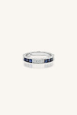 Blue Sapphire and Diamond Ring in 92.5 Sterling Silver KLSR-11827 - Image 2