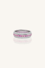 Pink Sapphire and Diamond Ring in 92.5 Sterling Silver KLSR-11829 - Image 2