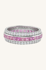 Pink Sapphire and Diamond Ring in 92.5 Sterling Silver KLSR-11829 - Image 4