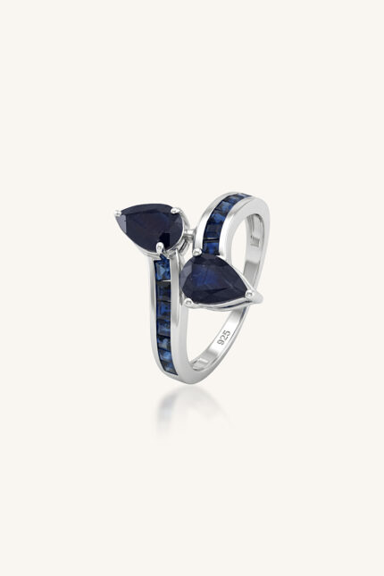 Blue Sapphire Ring in 92.5 Sterling Silver KLSR-11834
