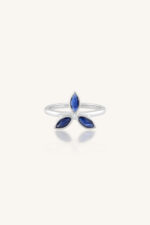 Blue Sapphire and Diamond Ring in 92.5 Sterling Silver KLSR-11873 - Image 2