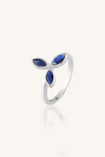 Blue Sapphire and Diamond Ring in 92.5 Sterling Silver KLSR-11873