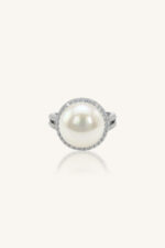 Pearl and Cz Ring in 92.5 Sterling Silver KLSR-11881 - Image 3