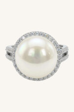 Pearl and Cz Ring in 92.5 Sterling Silver KLSR-11881 - Image 4