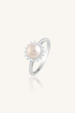 Pearl and Cz Ring in 92.5 Sterling Silver KLSR-11885