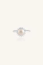Pearl and Cz Ring in 92.5 Sterling Silver KLSR-11885 - Image 2