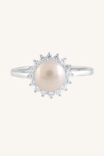 Pearl and Cz Ring in 92.5 Sterling Silver KLSR-11885 - Image 4