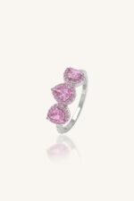 Pink Sapphire and Diamond Ring in 92.5 Sterling Silver KLSR-11894 - Image 2