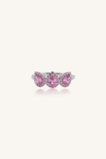 Pink Sapphire and Diamond Ring in 92.5 Sterling Silver KLSR-11894
