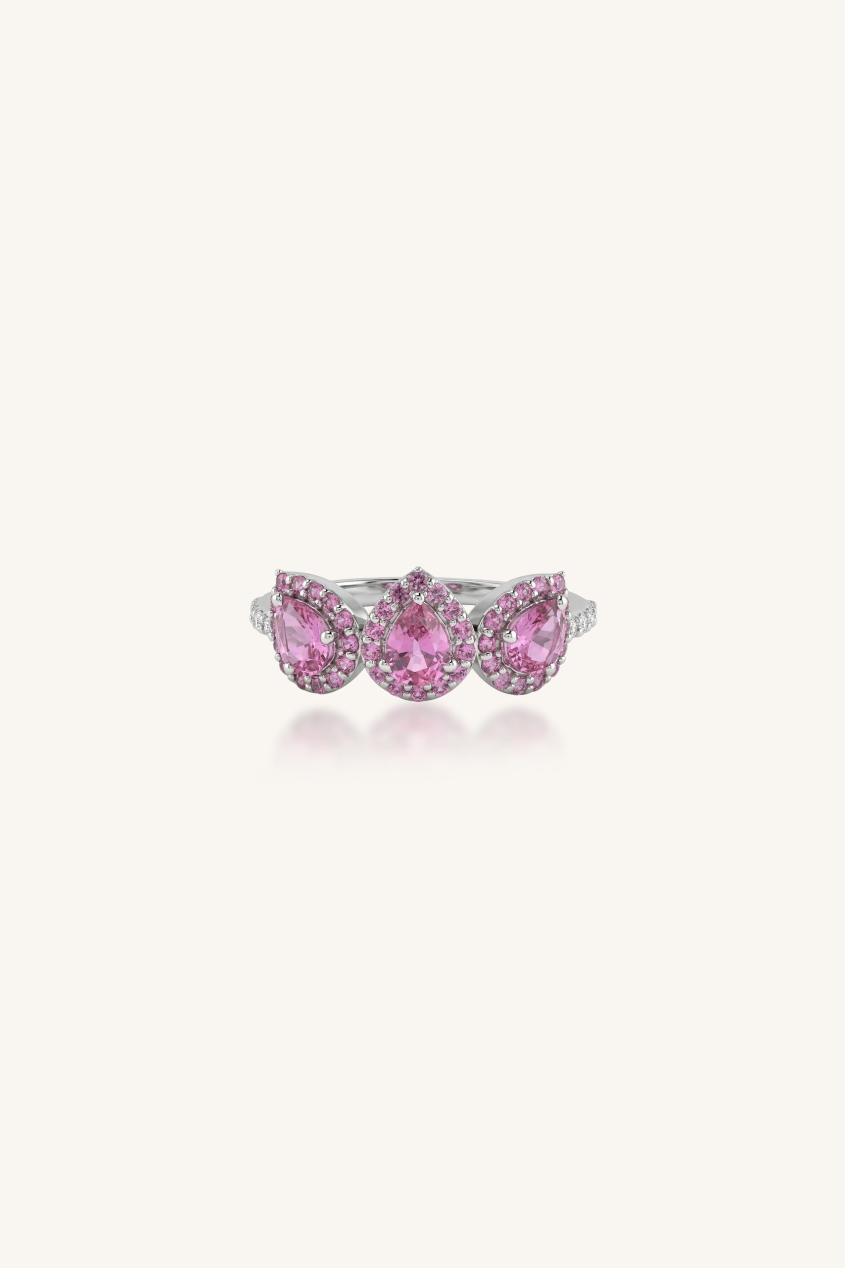 KLSR-11894_1 Pink Sapphire and Diamond Ring in 92.5 Sterling Silver KLSR-11894 - Image 1