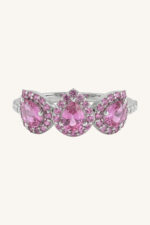 Pink Sapphire and Diamond Ring in 92.5 Sterling Silver KLSR-11894 - Image 4
