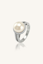 Pearl and Cz Ring in 92.5 Sterling Silver KLSR-11896 - Image 3