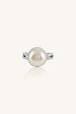 Pearl and Cz Ring in 92.5 Sterling Silver KLSR-11896