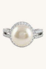 Pearl and Cz Ring in 92.5 Sterling Silver KLSR-11896 - Image 4