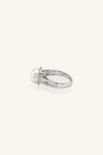 Pearl and Cz Ring in 92.5 Sterling Silver KLSR-11896 - Image 2