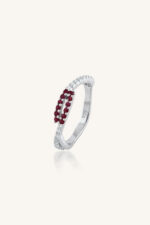 Ruby and Diamond Ring in 92.5 Sterling Silver KLSR-11899 - Image 2