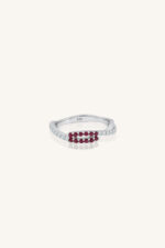 Ruby and Diamond Ring in 92.5 Sterling Silver KLSR-11899