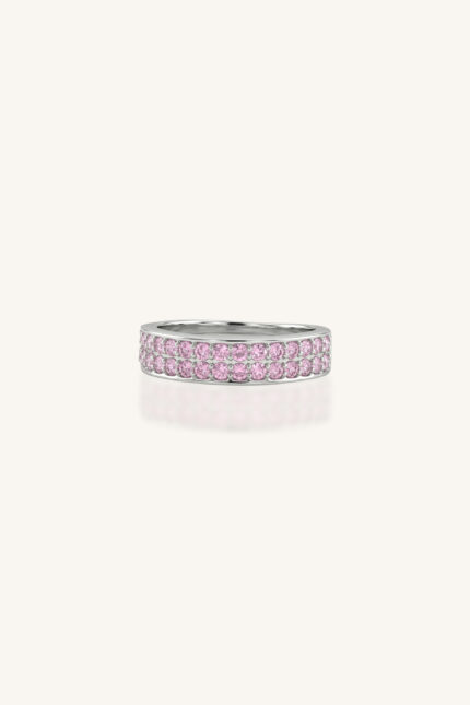 Pink Sapphire Ring in 92.5 Sterling Silver KLSR-11903
