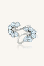 Aquamarine and Diamond Ring in 92.5 Sterling Silver KLSR-11912 - Image 2
