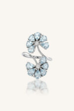 Aquamarine and Diamond Ring in 92.5 Sterling Silver KLSR-11912