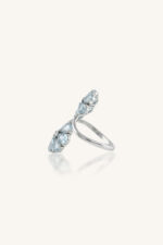 Aquamarine and Diamond Ring in 92.5 Sterling Silver KLSR-11912 - Image 3