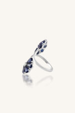 Blue Sapphire and Diamond  Ring in 92.5 Sterling Silver KLSR-11913 - Image 3