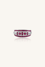 Ruby and Diamond Ring in 92.5 Sterling Silver KLSR-11916 - Image 3