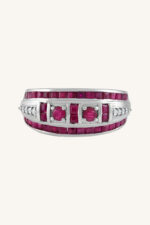 Ruby and Diamond Ring in 92.5 Sterling Silver KLSR-11916
