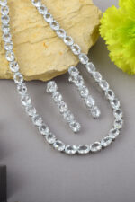 Aquamarine Necklace Set in 92.5 Sterling Silver KLSS-40158 - Image 4