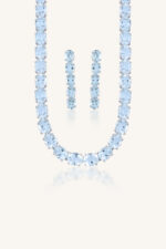 Aquamarine Necklace Set in 92.5 Sterling Silver KLSS-40158 - Image 3