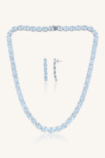 Aquamarine Necklace Set in 92.5 Sterling Silver KLSS-40158