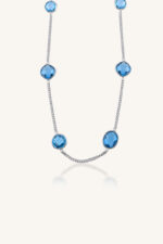 Blue Topaz Necklace in 92.5 Sterling Silver KLSS-40163 - Image 3