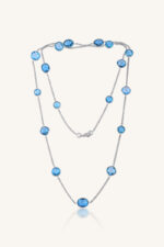 Blue Topaz Necklace in 92.5 Sterling Silver KLSS-40163 - Image 2