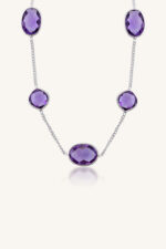 Amethyst Necklace in 92.5 Sterling Silver KLSS-40197 - Image 3