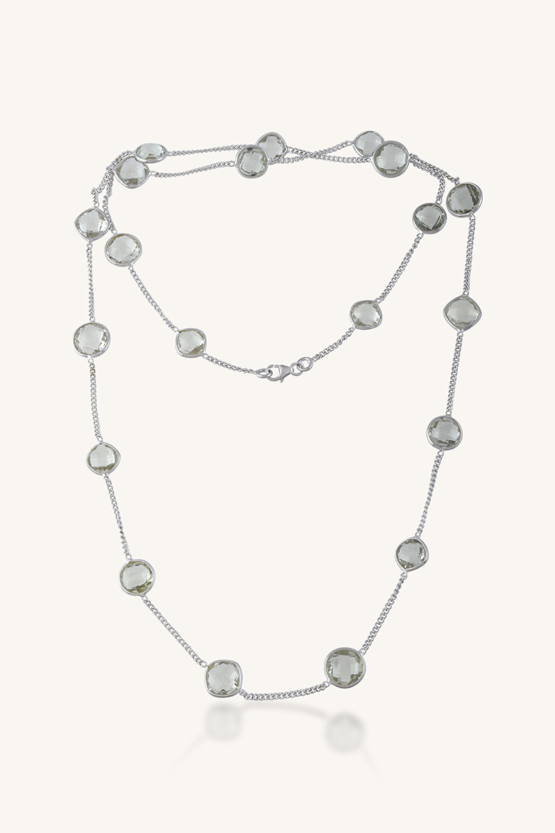 KLSS-40212_2 Green Amethyst Necklace in 92.5 Sterling Silver KLSS-40212 - Image 1