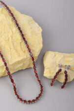 Garnet Necklace Set in  92.5 Sterling Silver KLSS-40219 - Image 3