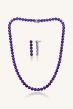 Amethyst Necklace Set  in 92.5 Sterling Silver KLSS-40237
