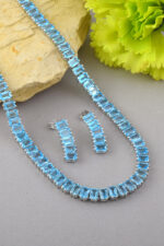 Blue Topaz Necklace Set  in 92.5 Sterling Silver KLSS-40246 - Image 3