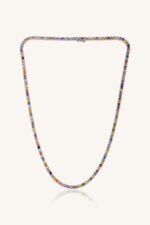 Multi Sapphire Necklace in 92.5 Sterling Silver KLSS-40271