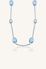 Blue Topaz Necklace in 92.5 Sterling Silver KLSS-40290 - Image 3
