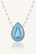 Blue Topaz Pendant in 92.5 Sterling Silver KLSP-50582