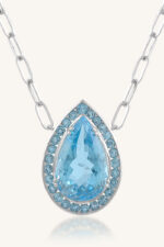 Blue Topaz Pendant in 92.5 Sterling Silver KLSP-50582 - Image 4