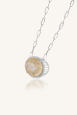 Rutile Quartz and Cz Pendant in 92.5 Sterling Silver KLSP-50627 - Image 2