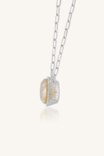Rutile Quartz and Cz Pendant in 92.5 Sterling Silver KLSP-50627 - Image 3